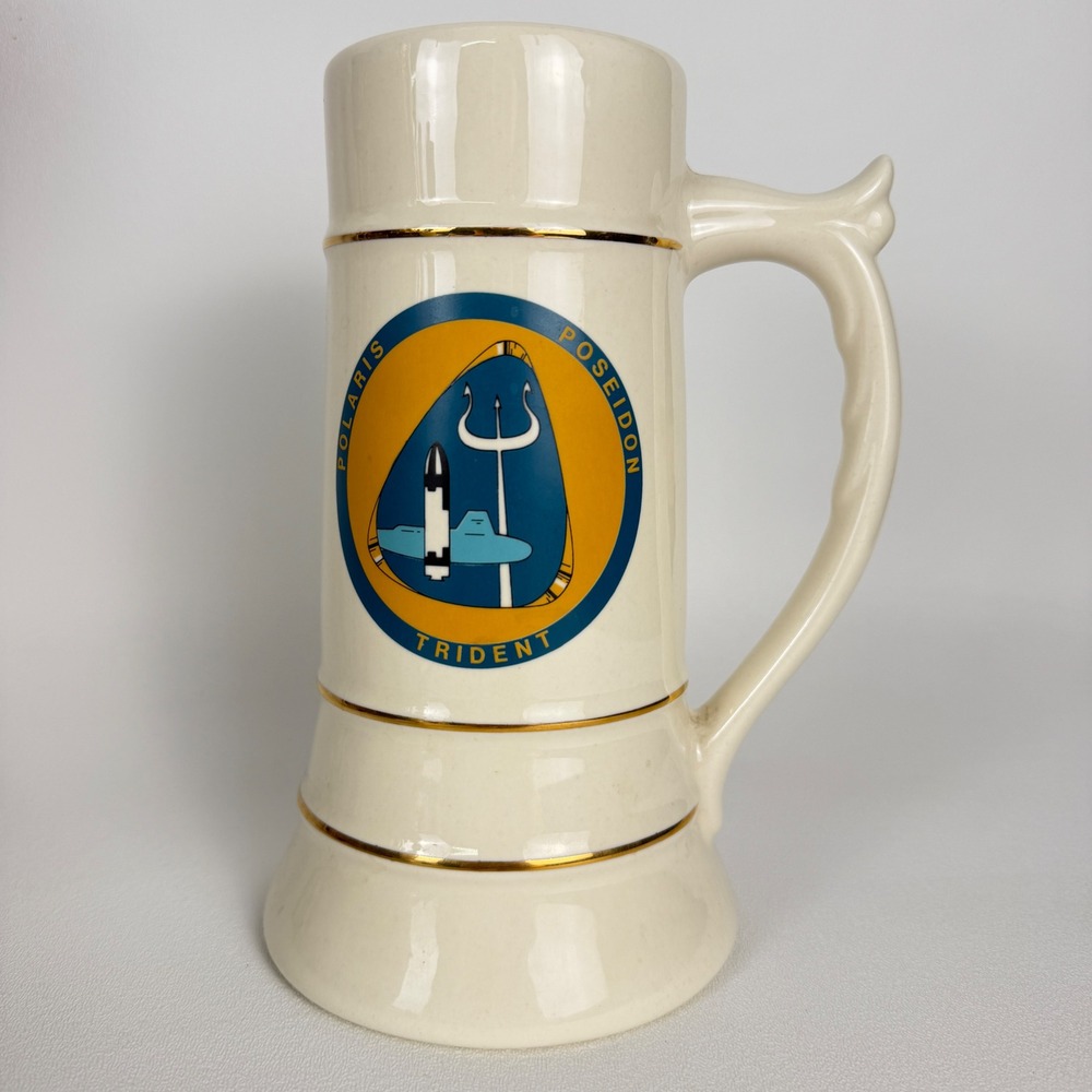 Polaris Poseidon Trident Submarine Beer Stein US Navy Military History Mug USA